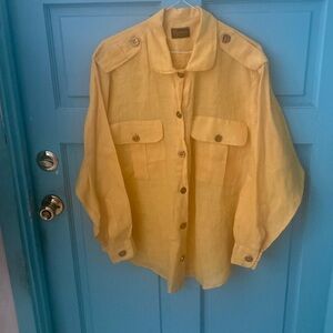 Epoca long sleeve blouse in a linen. No size but have included Measurments.